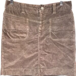 Athleta Womens Taupe‎ Velveteen Utility Mini Skirt Soft Stretch Cotton Size 8